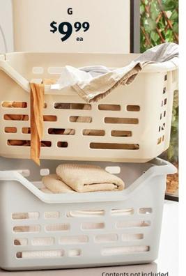 48L Stackable Laundry Basket with Folding Handles offers at $9.99 in ALDI