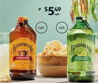 Bundaberg - Drinks 4 X 375ml offers at $5.49 in ALDI