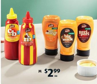 Mon - Sauces 360g-500ml offers at $2.99 in ALDI