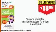 Brauer - Kids Liquid Vitamin C 200ml offers at $18.99 in Chemist Warehouse
