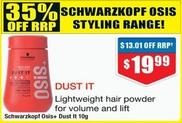 Schwarzkopf - Osis+ Dust It 10g offers at $19.99 in Chemist Warehouse