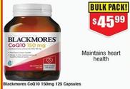 Blackmores - Coq10 150mg 125 Capsules offers at $45.99 in Chemist Warehouse