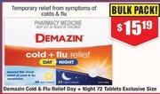 Demazin - Cold & Flu Relief Day + Night 72 Tablets Exclusive Size offers at $15.19 in Chemist Warehouse