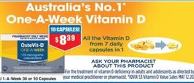 Ostevit-d - 30 Or 10 Capsules offers at $8.39 in Chemist Warehouse