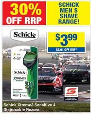 Schick - Xtreme3 Sensitive 4 Disposable Razors offers at $3.99 in My Chemist