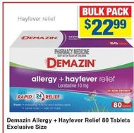 Demazin - Allergy + Hayfever Relief 80 Tablets Exclusive Size offers at $22.99 in My Chemist