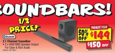Soundbar offers at $149 in JB Hi Fi