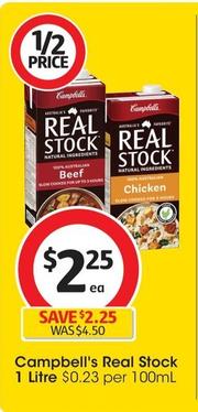 Campbell's - Real Stock 1 Litre offers at $2.25 in Coles