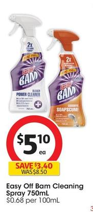 Easy Off - Bam Cleaning Spray 750ml offers at $5.1 in Coles