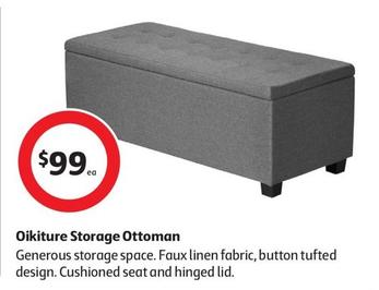 Oikiture - Storage Ottoman offers at $99 in Coles