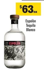Espolòn - Tequila Blanco offers at $63 in Coles