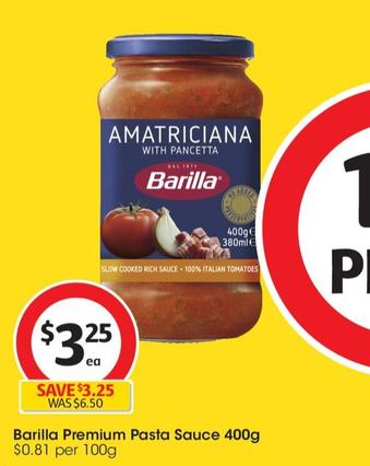 Barilla - Premium Pasta Sauce 400g offers at $3.25 in Coles