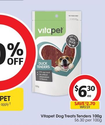 Vitapet - Dog Treats Tenders 100g offers at $6.3 in Coles