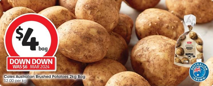 Coles - West Australian Brushed Potatoes 2kg Bag offers at $4 in Coles
