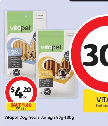 Vitapet - Dog Treats Jerhigh 80g-100g offers at $4.2 in Coles