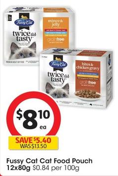 Fussy Cat - Cat Food Pouch 12x80g offers at $8.1 in Coles