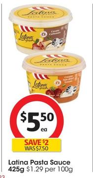 Latina - Pasta Sauce 425g offers at $5.5 in Coles