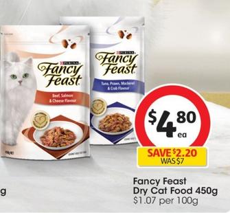 Fancy Feast - Dry Cat Food 450g offers at $4.8 in Coles
