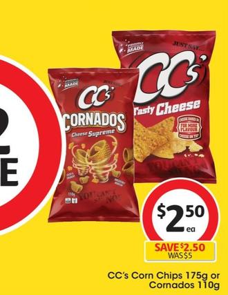 CC’s - Corn Chips 175g offers at $2.67 in Coles