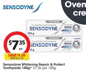 Sensodyne - Whitening Repair & Protect Toothpaste 100g offers at $7.89 in Coles