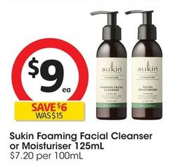 Sukin - Foaming Facial Cleanser 125ml offers at $9.63 in Coles