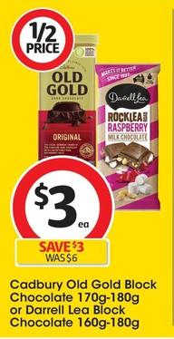 Cadbury - Old Gold Block Chocolate 170g-180g offers at $3 in Coles