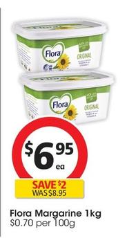 Flora - Margarine 1kg offers at $6.95 in Coles