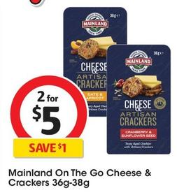 Mainland - On The Go Cheese & Crackers 36g-38g offers at $5 in Coles