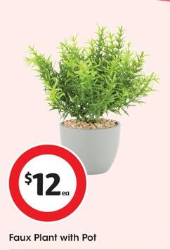 Faux Plant with Pot offers at $12 in Coles