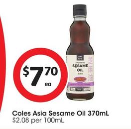 Coles - Asia Sesame Oil 370ml offers at $7.7 in Coles