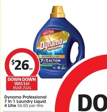 Dynamo - Professional 7 In 1 Laundry Liquid 4 Litre offers at $26 in Coles