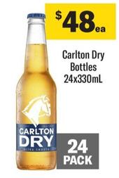 Carlton Dry - Bottles 24x330mL offers at $48 in Coles