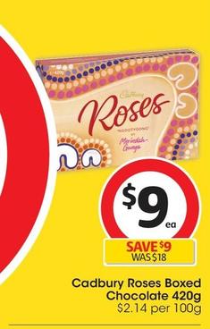 Cadbury - Roses Boxed Chocolate 420g offers at $9 in Coles