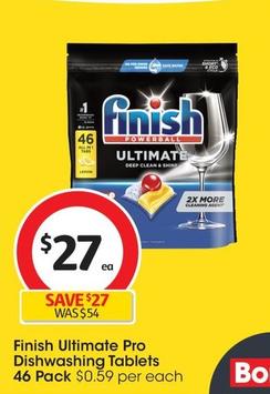 Finish - Ultimate Pro Dishwashing Tablets 46 Pack offers at $27 in Coles
