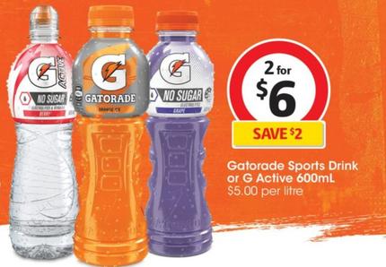 Gatorade - Sports Drink 600ml offers at $6 in Coles
