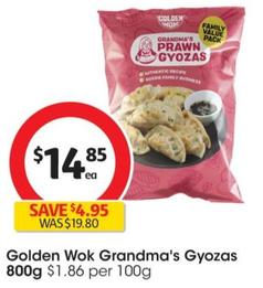 Golden Wok - Grandma's Gyozas 800g  offers at $14.85 in Coles