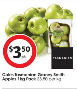 Coles - Tasmanian Granny Smith Apples 1kg Pack offers at $3.5 in Coles