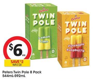 Peters - Twin Pole 8 Pack 544mL-592mL offers at $6 in Coles