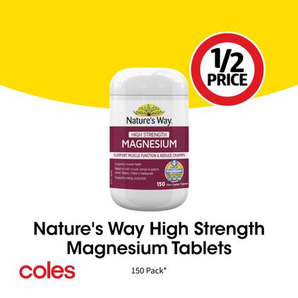 Nature's Way High Strength Magnesium Tablets  offers at $12 in Coles