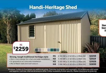 Sheds offers at $2259 in Stratco