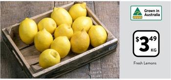 Fresh Lemons offers at $3.49 in Foodworks