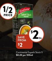 Continental - Superb Stock 1l offers at $2 in Foodworks