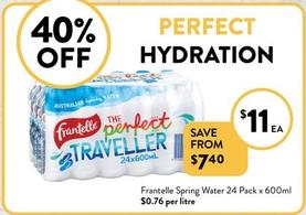 Frantelle - Spring Water 24 Pack X 600ml offers at $11 in Foodworks