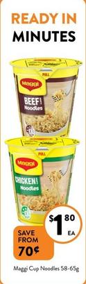 Maggi - Cup Noodles 58-65g offers at $1.8 in Foodworks