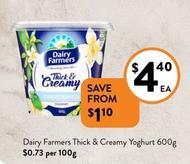 Dairy Farmers - Thick & Creamy Yoghurt 600g offers at $4.4 in Foodworks
