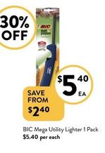 Bic - Mega Utility Lighter 1 Pack offers at $5.4 in Foodworks
