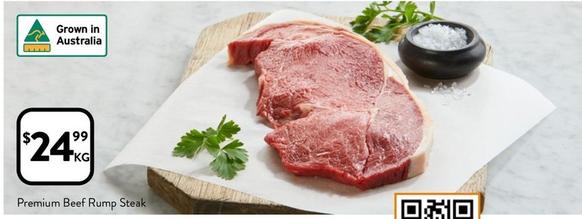 Premium Beef Rump Steak offers at $24.99 in Foodworks