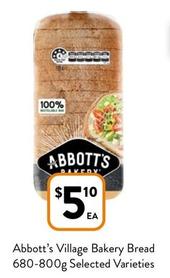 Arnott's - Village Bakery Bread 680-800g Selected Varieties offers at $5.1 in Foodworks