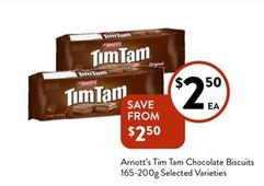 Arnott's - Tim Tam Chocolate Biscuits 165-200g Selected Varieties offers at $2.5 in Foodworks