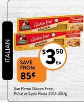 San Remo - Gluten Free, Pulse Or Spelt Pasta 200-350g offers at $3.5 in Foodworks